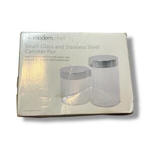 Modern Chef Small Glass & Stainless Steel Canister Set by Monarch